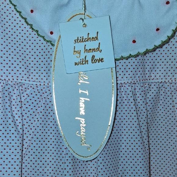 Luliaby Set Pink Polka Dot Dress with Embroidered Collar 4T - Picture 2 of 7